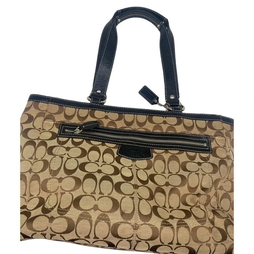 COACH PENELOPE Purse SIGNATURE CANVAS LEATHER Strap TRIM SHOULDER  BAG F14694